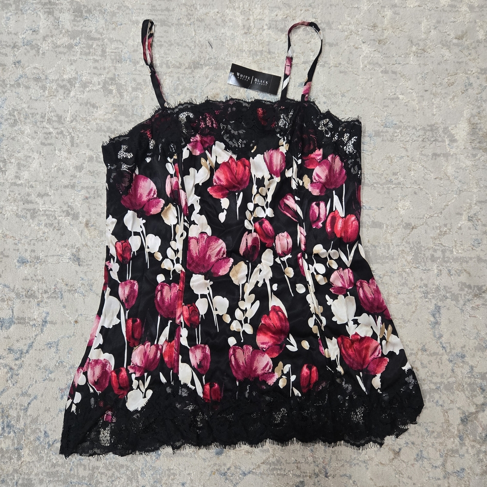 Floral Lace Trim Camisole Top